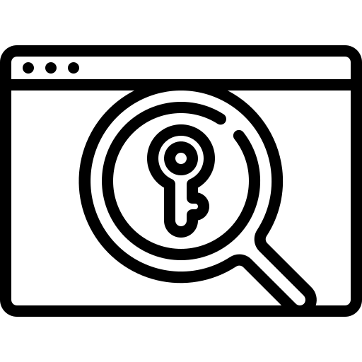 Website with a magnifying glass - icon