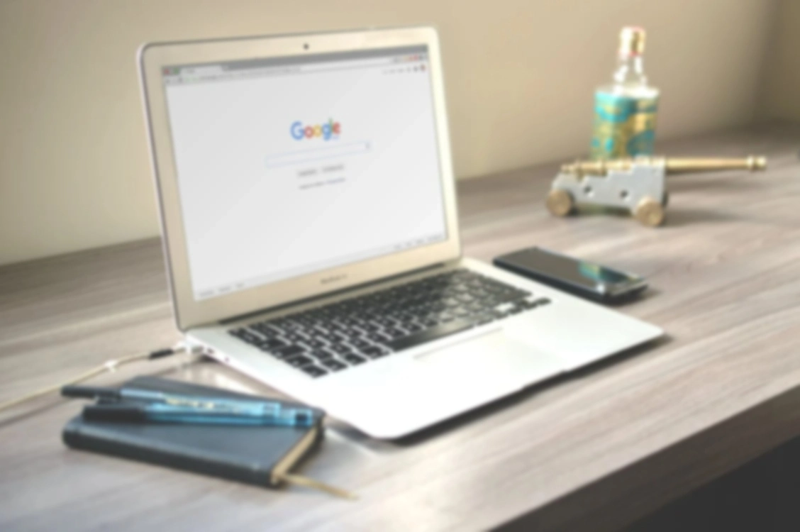 Laptop showing Google search page