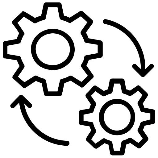 Two settings gears working together - icon