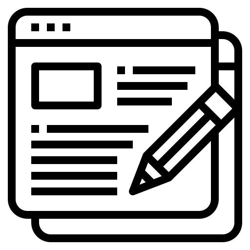 Blog window and pencil - icon