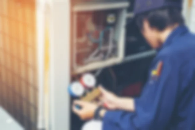 HVAC professional working