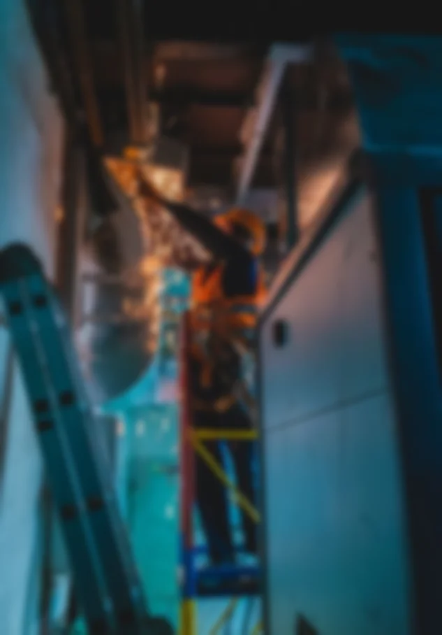 HVAC professional working